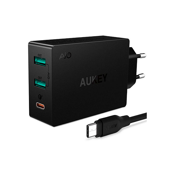 Сетевое зарядное устройство Aukey AiPower Quick Charge 3.0 USB-C (PA-Y4) - рис.0