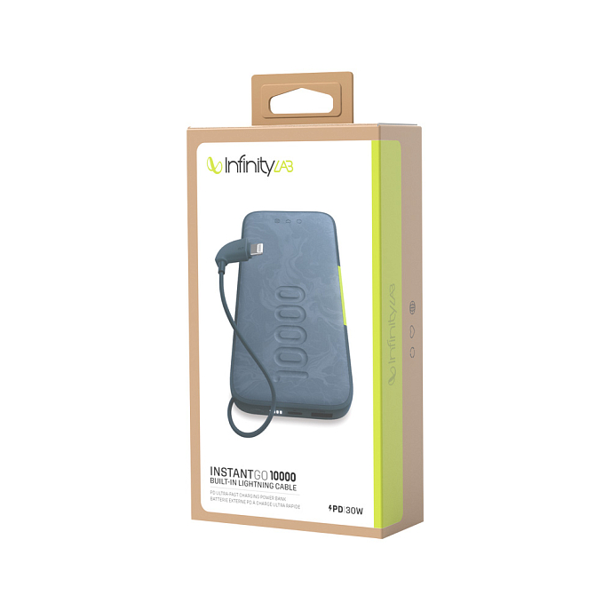 Внешний аккумулятор InfinityLab InstantGo 10000 Built-in Lightning Cable Blue - рис.9