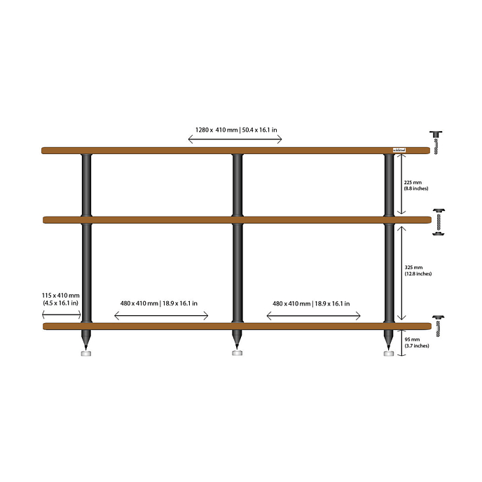 Стойка для Hi-Fi Solidsteel VL-3 Black/Walnut - рис.4