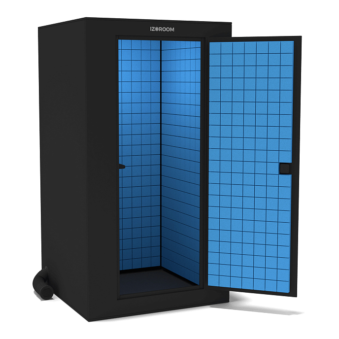 Акустическая кабина IzoRoom Standard without window Black Blue - рис.0