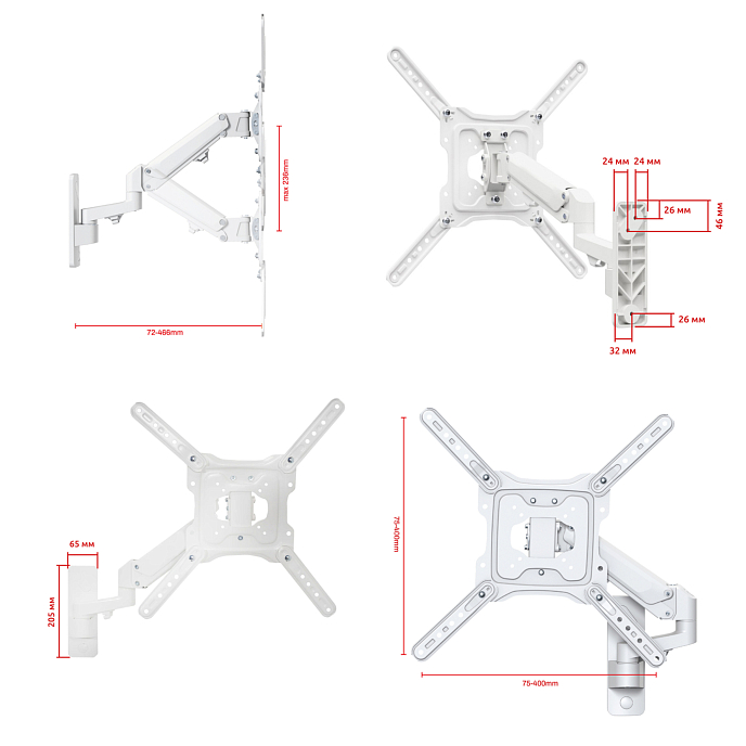 Кронштейн для монитора Uniteki FMG500W White - рис.4