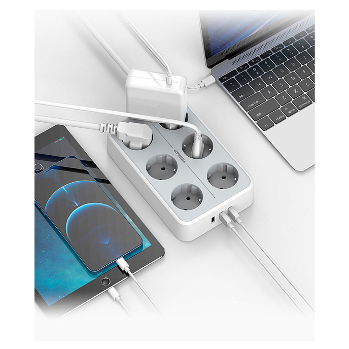 Сетевой фильтр Tessan TS-303 Grey - рис.2