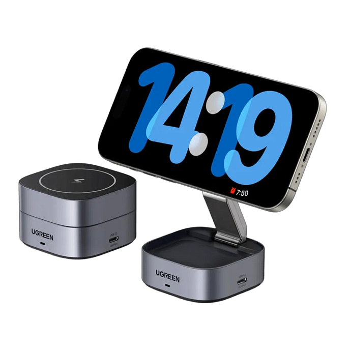 Зарядное устройство UGREEN W702 2-in-1 Magnetic Grey - рис.3