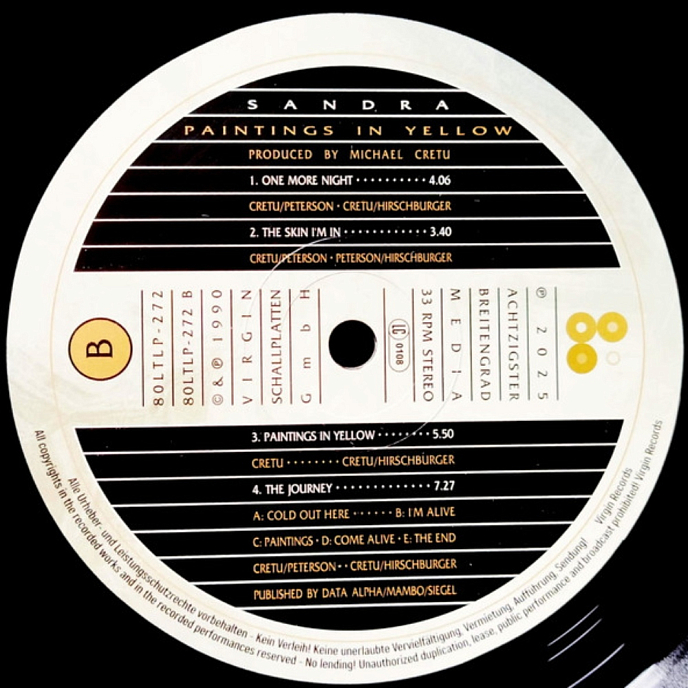 Виниловая пластинка Sandra - Paintings In Yellow LP - рис.3