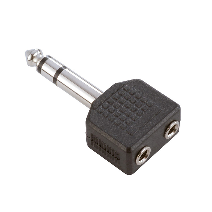 Переходник Adam Hall 7545 Black 3.5mm stereo - 6.3mm stereo - рис.0