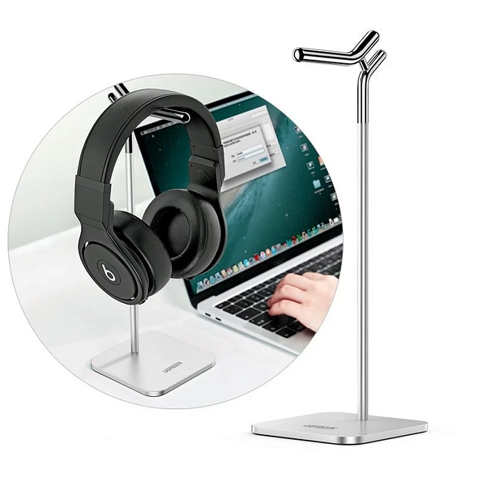 Подставка для наушников Ugreen LP143 Earphone Holder Stand Silver - рис.2