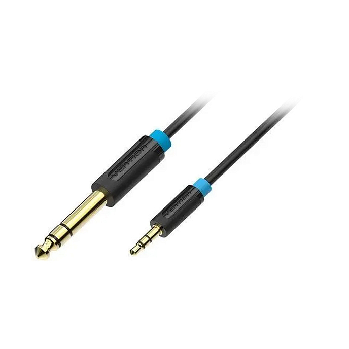 Кабель Vention 6.35mm Male - 6.35mm Male Black 1m - рис.0