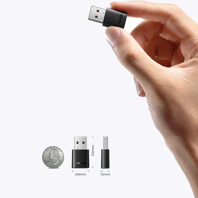 Адаптер Ugreen CM390 Bluetooth 5.0 Adapter USB Black - рис.3