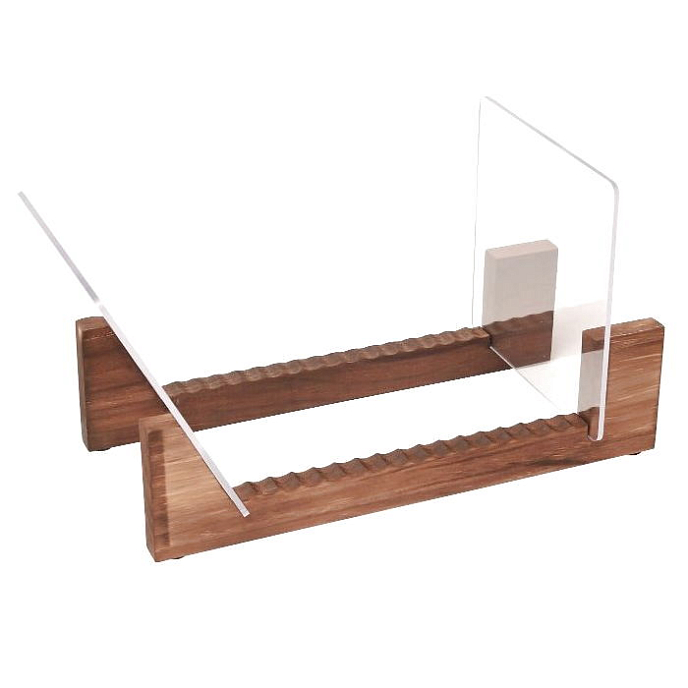 Подставка для пластинок MJI Audio Vinyl Record Candlenut Holder With Acrylic - рис.0
