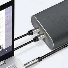 Кабель Vention 3.5mm Male - 2RCA Male Black 1.5m