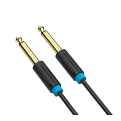 Кабель Vention 6.35mm Male - 6.35mm Male Black 1m