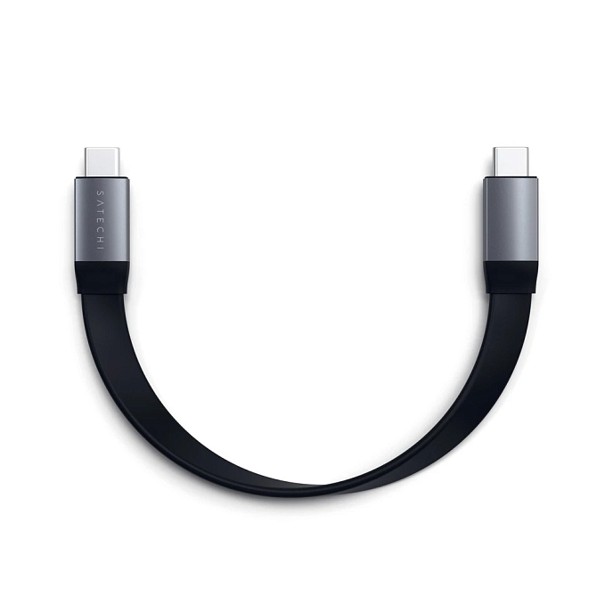 Кабель Satechi Flat USB-C to USB-C Black - рис.0
