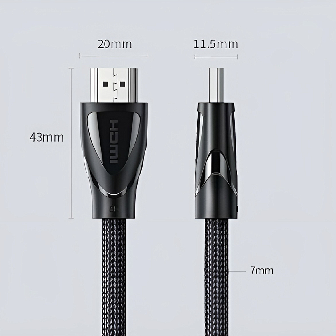 Кабель Ugreen HD140 HDMI 2.1 - 8K Braided Black 2m - рис.3