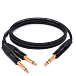 Кабель HeadMade Pro 6.3mm - 2x6.3mm Black 3m - рис.0 Кабель HeadMade Pro 6.3mm - 2x6.3mm Black 3m - рис.0