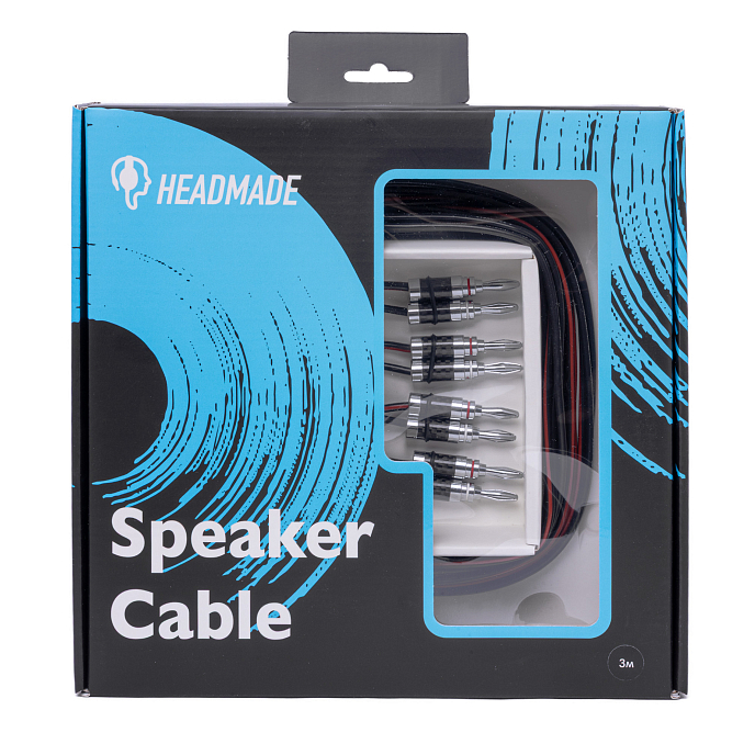 Кабель HeadMade Speaker Cable 2x2.5 Bn/Bn Black 1.5m_УЦ - акустический кабель разъёмы банан-банан - рис.4