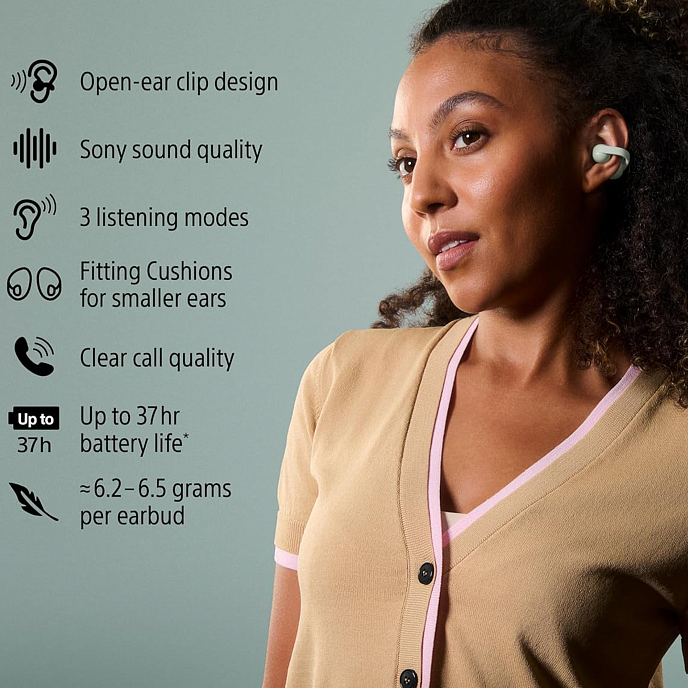 Беспроводные наушники Sony LinkBuds Clip Beige - рис.10