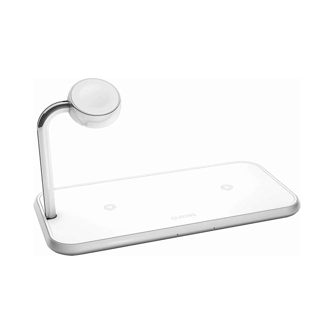 Беспроводная зарядка ZENS Aluminium Dual Wireless Charger 10W White - рис.0