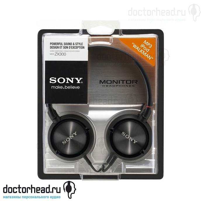 Наушники SONY MDR-ZX300 Black - рис.1