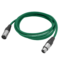 Кабель HeadMade Pro XLR-F - XLR-M Green 3m