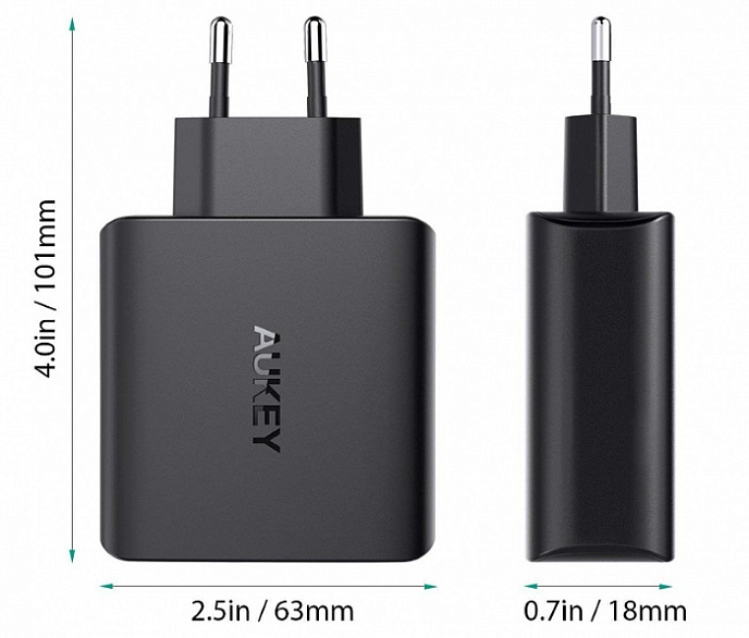 Сетевое зарядное устройство Aukey Wall Charger PA-U48 Black - рис.2