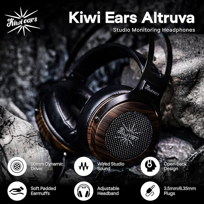 Наушники полноразмерные Kiwi Ears Altruva Black/Wood - рис.11