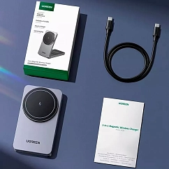 Зарядное устройство Ugreen W528 2-in-1 Wireless Charger for Iphone 7.5W, AirPods Grey