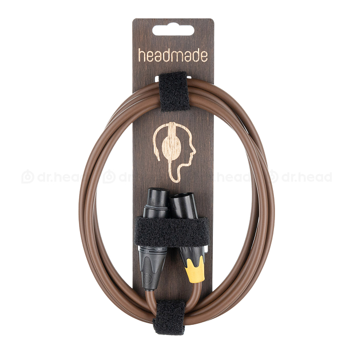 Кабель HeadMade Pro XLR-F - XLR-M Brown 1m - рис.1