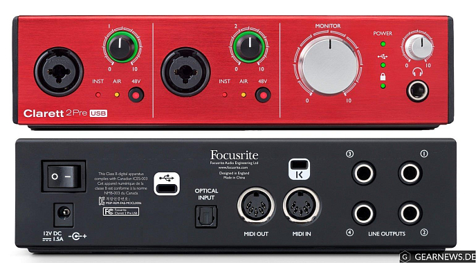 Аудиоинтерфейс FOCUSRITE Clarett 2Pre Thunderbolt - рис.5