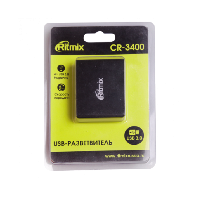 USB HUB Ritmix CR-3400 Black - рис.3