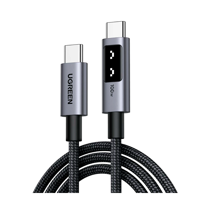 Кабель UGREEN L509 Black/Grey USB-C/USB-C Robot 0.5m - рис.0