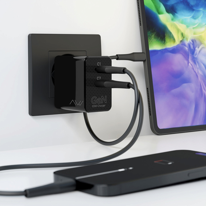 Сетевое зарядное устройство Caweon CTC-65-2C Black - рис.8