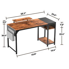 Компьютерный стол EUREKA ZX-SS140B-RBB Brown