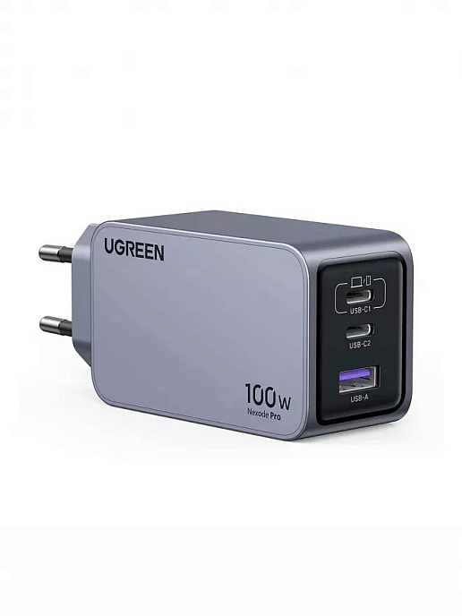 Сетевое зарядное устройство Ugreen X757 (25874) Nexode Pro 100W USB-A + 2USB-C Grey - рис.1