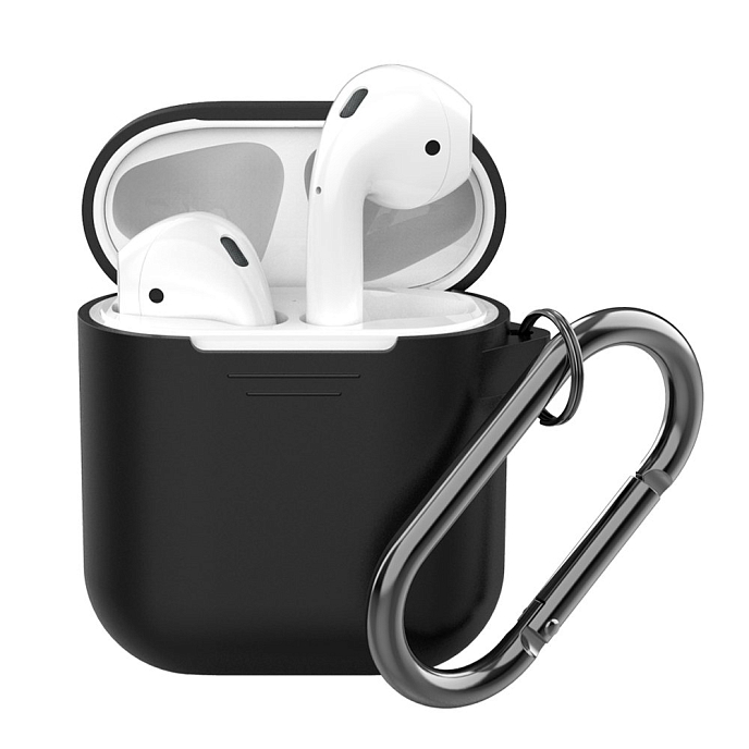 Чехол для наушников Deppa Case for AirPods carbine Black - рис.0