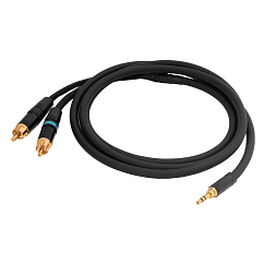 Кабель HeadMade Pro 2RCA - 3.5mm Black 1.5m
