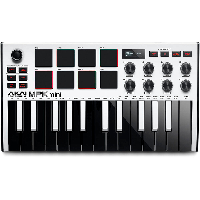 MIDI-клавиатура AKAI PRO MPK mini mk3 White - рис.2