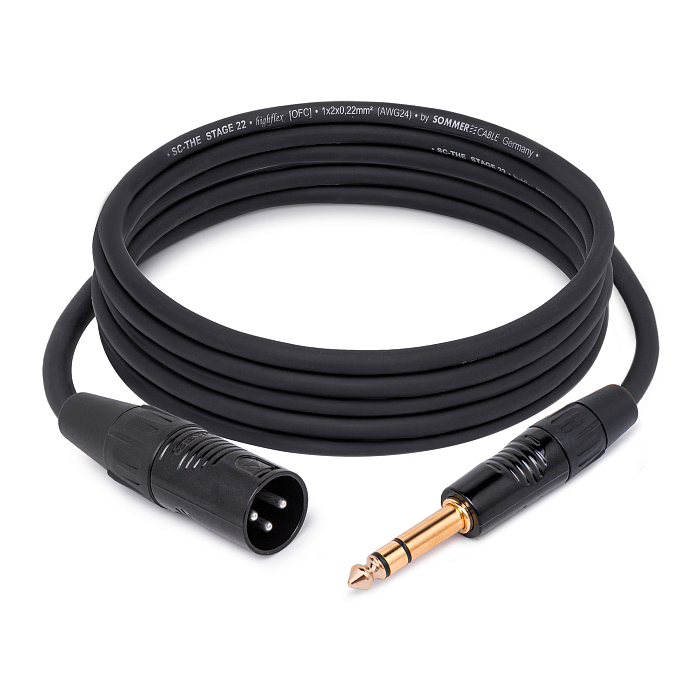 Кабель HeadMade Pro XLR-M - 6.3mm stereo Black 3m - рис.0