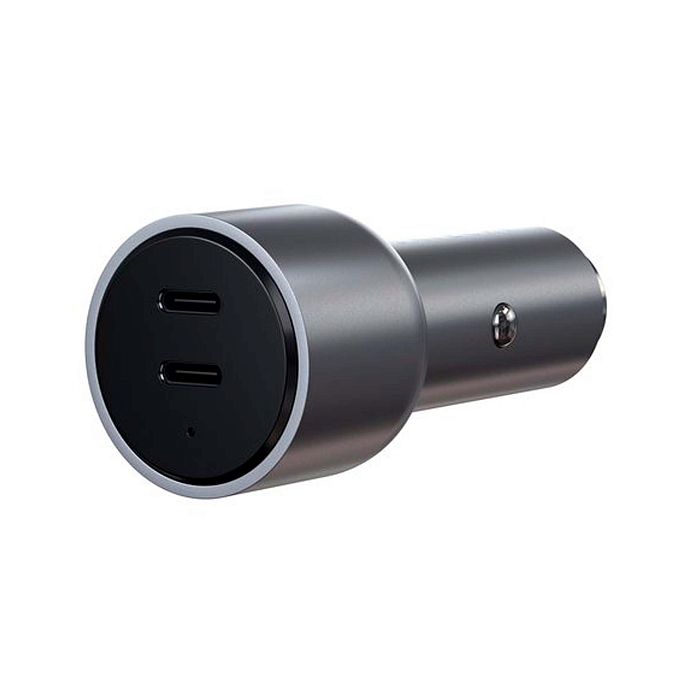 Автомобильное зарядное устройство Satechi Dual USB-C Car Charger 40W Space Grey - рис.0