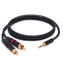 Кабель HeadMade Pro 2RCA - 3.5mm Black 1m