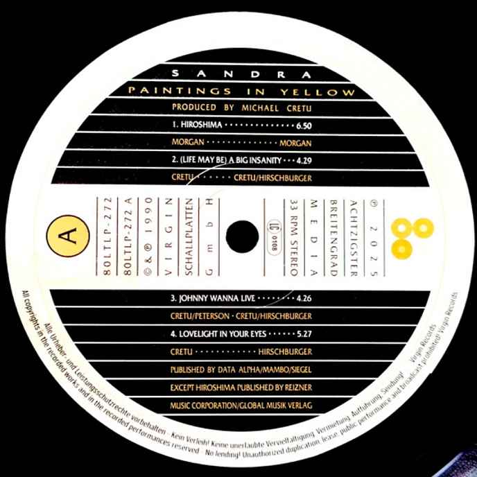 Виниловая пластинка Sandra - Paintings In Yellow LP - рис.4