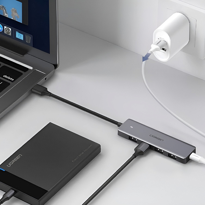 USB HUB Ugreen CM219 USB-A 3.0 Hub Grey - рис.6