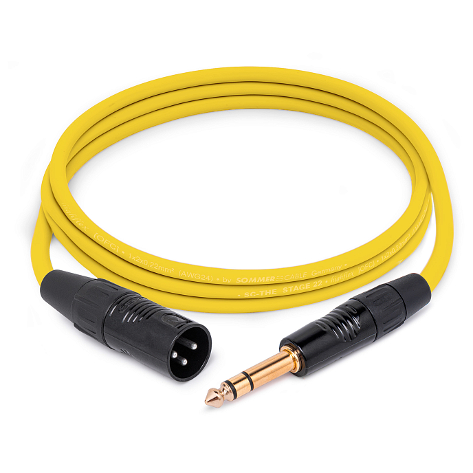 Кабель HeadMade Pro XLR-M - 6.3mm stereo Yellow 1.5m - рис.0