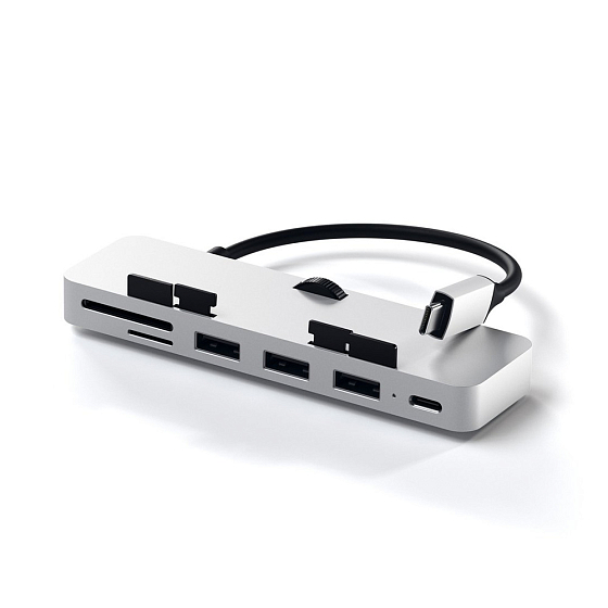 USB HUB Satechi Aluminum Type-C Clamp Hub Pro Silver - рис.0