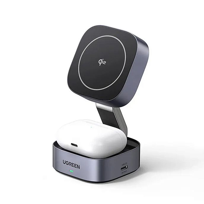 Зарядное устройство UGREEN W702 2-in-1 Magnetic Grey - рис.1