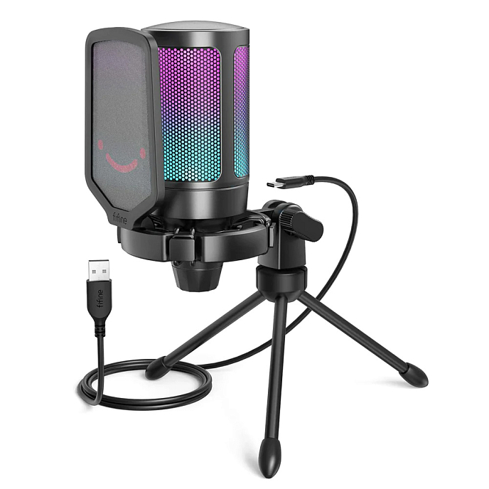 Микрофон для стриминга и игр Fifine AmpliGame A6V Black - рис.0