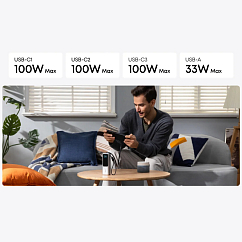 Внешний аккумулятор Anker Power Bank 25K mAh 165W (Built-In and Retractable USB-C Cable) Silver