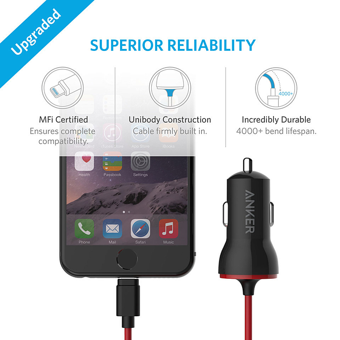 Автомобильное зарядное устройство Anker PowerDrive Lightning (A2307011) - рис.5