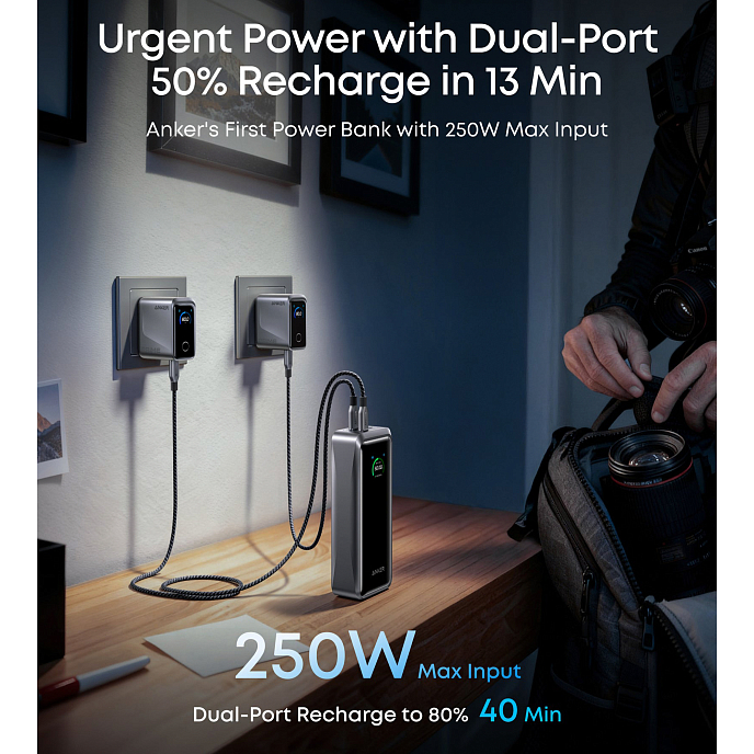 Портативный аккумулятор Anker Prime 26k mAh 300w Black - рис.4