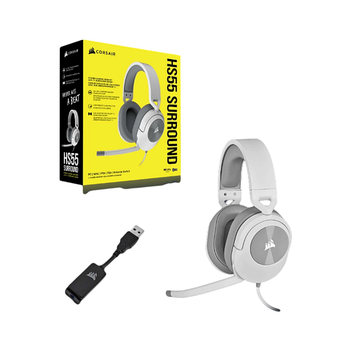 Игровая гарнитура Corsair HS55 Surround White - рис.4