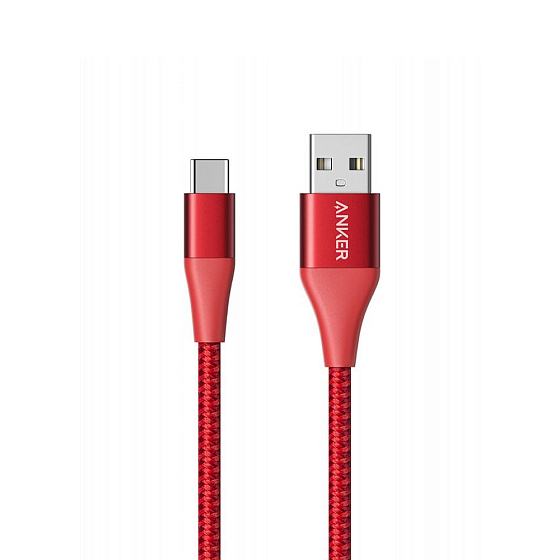 Кабель Anker PowerLine+ II USB-A - USB-C Red 0.9m - рис.0